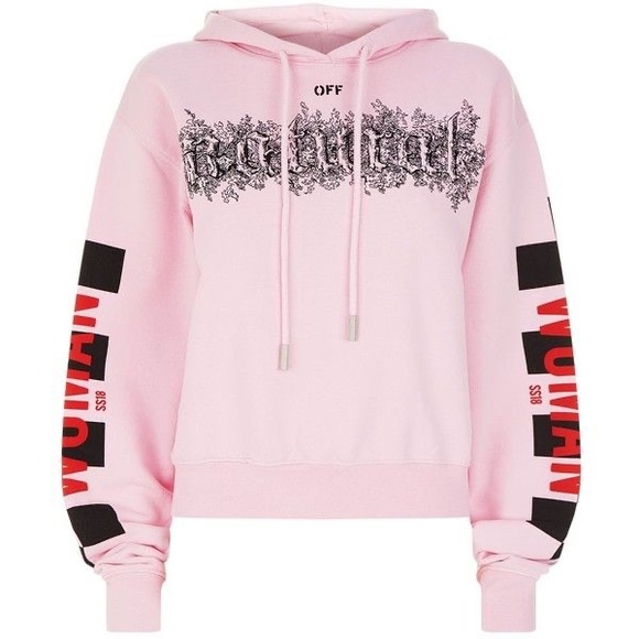 Off-White C/O Virgil Abloh Natural Cropped Hoodie